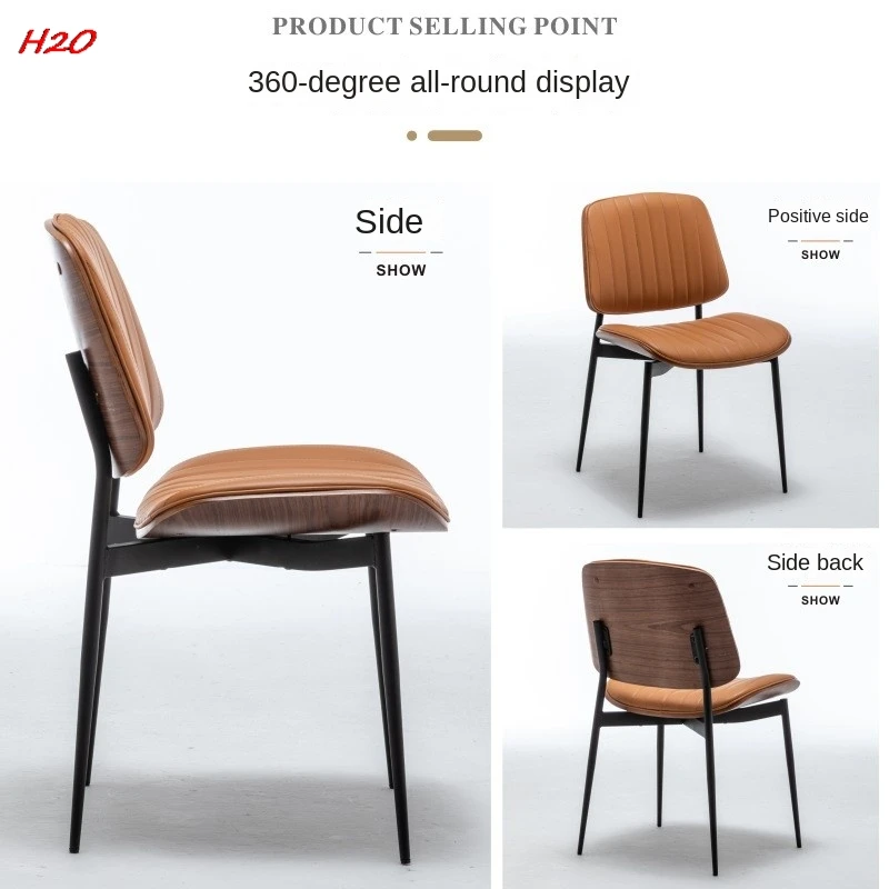 H2O Italian Light Luxury Dining Chair Designer Simple Soft Bag Home Booktable Chair Senior Sense Nordic Cafe Restaurant Chair