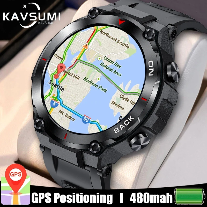 

Умные часы KAVSUMI с GPS, спортивный фитнес-браслет, напоминание о звонках, пульсометр, водонепроницаемые IP68 Смарт-часы для мужчин, Часы Android IOS