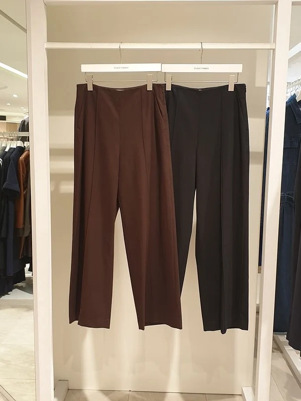 

Authentic Lemon High Waist Wide Leg Pants Women's Loose Straight Cut Trousers Casual Style High Rise Slimming Effect