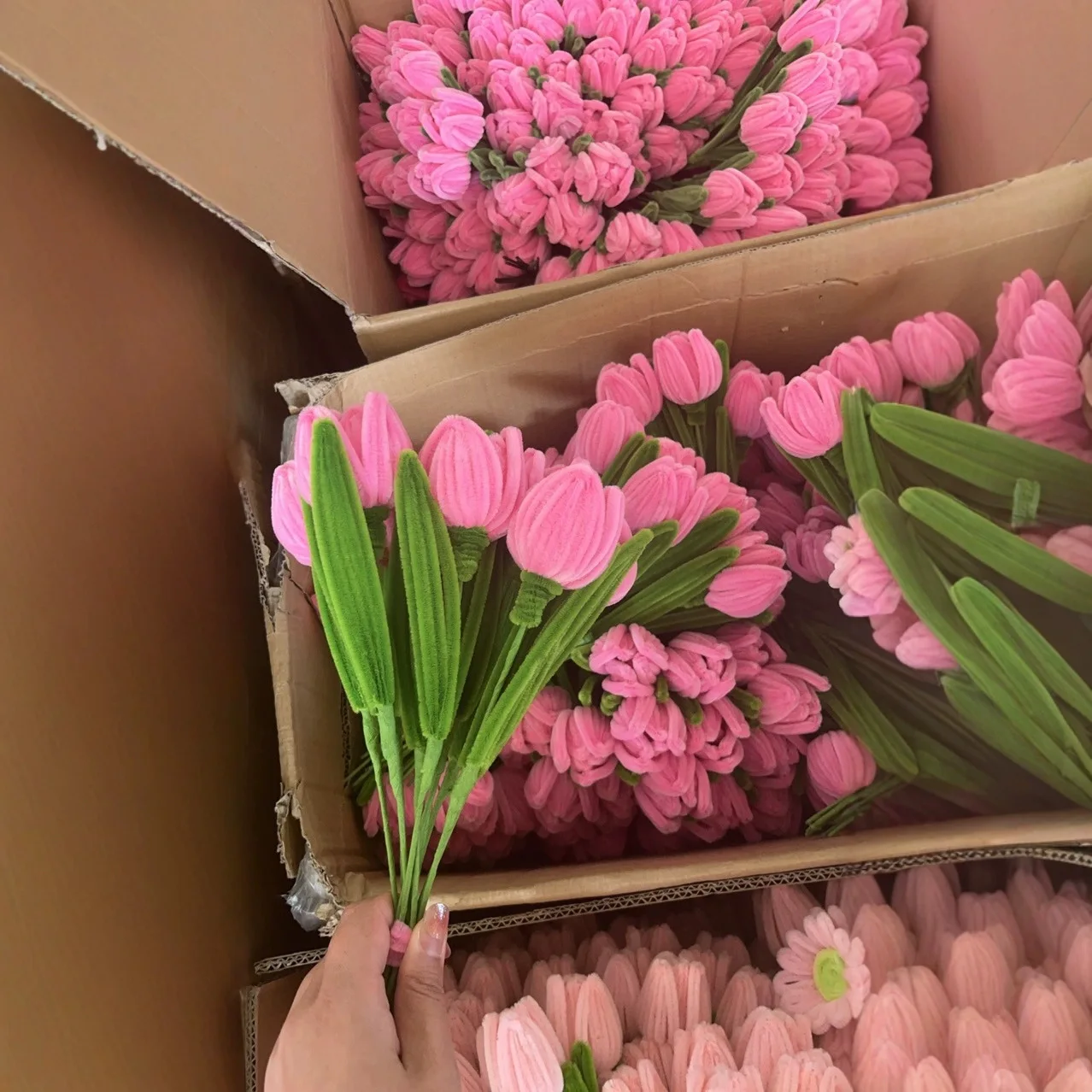 

Twisted Rod Flower Tulip Finished Bundle Gift Handmade Stall Tulip Flower Material Finished Product Design 3/5pcs Bouquet