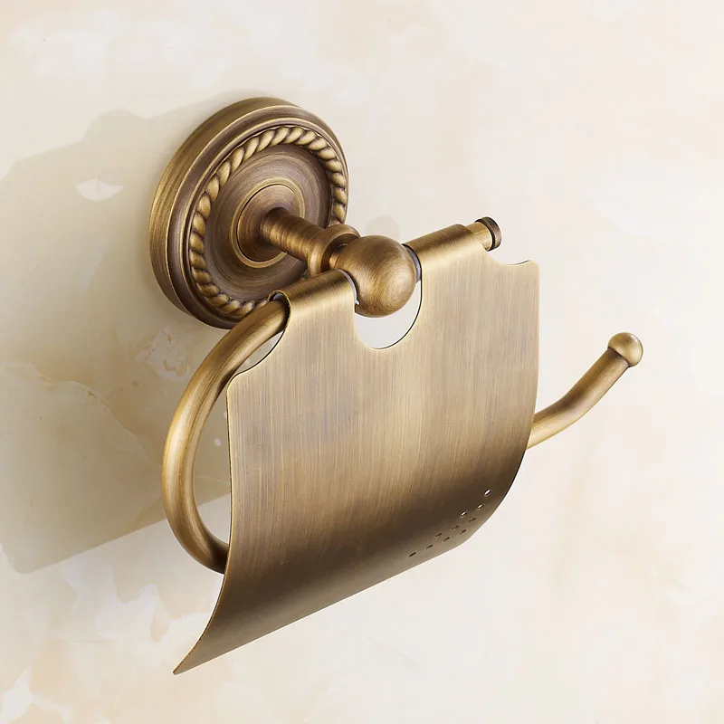 Vidric European brass antique toilet paper roll holders rack,Bathroom accessoties retro tissue paper holder vintage high quality