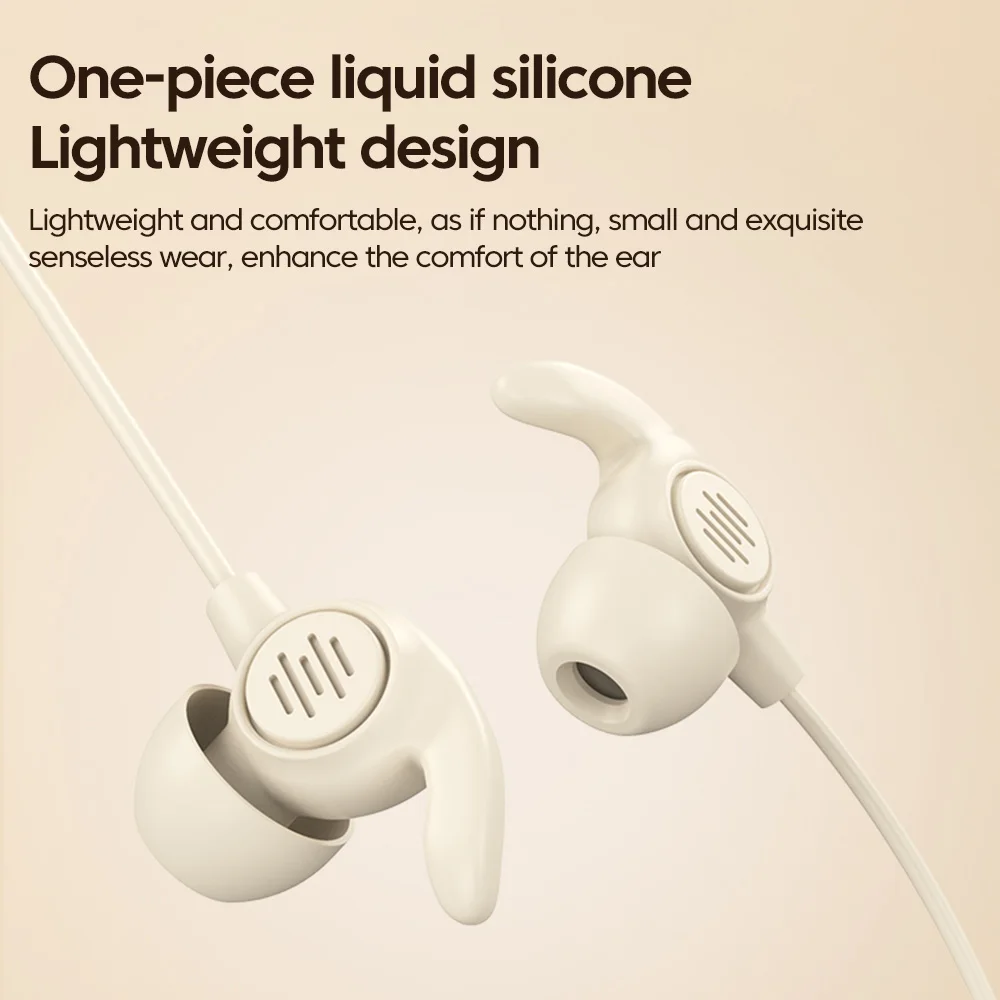 Silicone 3.5mm Wired Earphones In-Ear Sleep Headphones Noise Cancelling Earbuds In-line Control Handsfree HIFI Headset With Mic