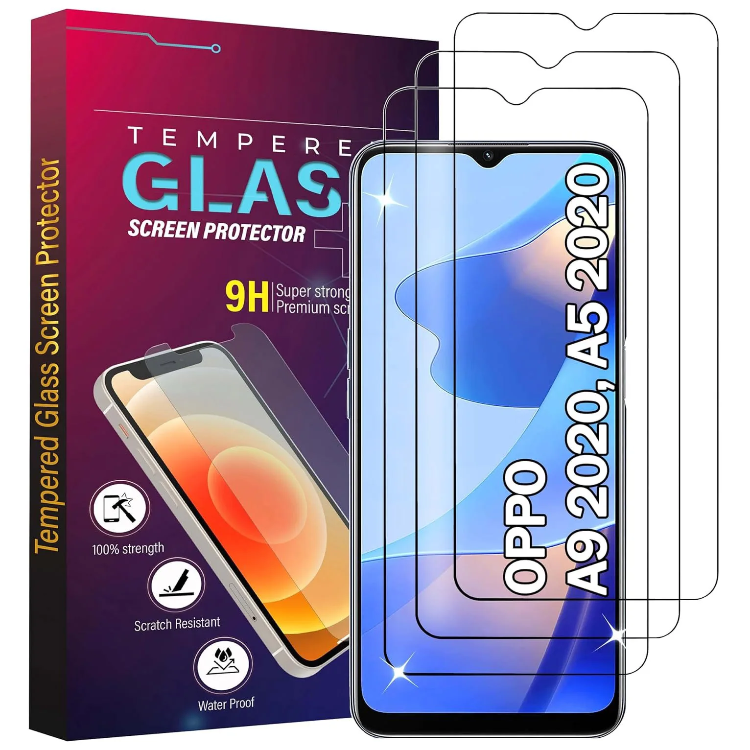 3Pcs Tempered Glass…