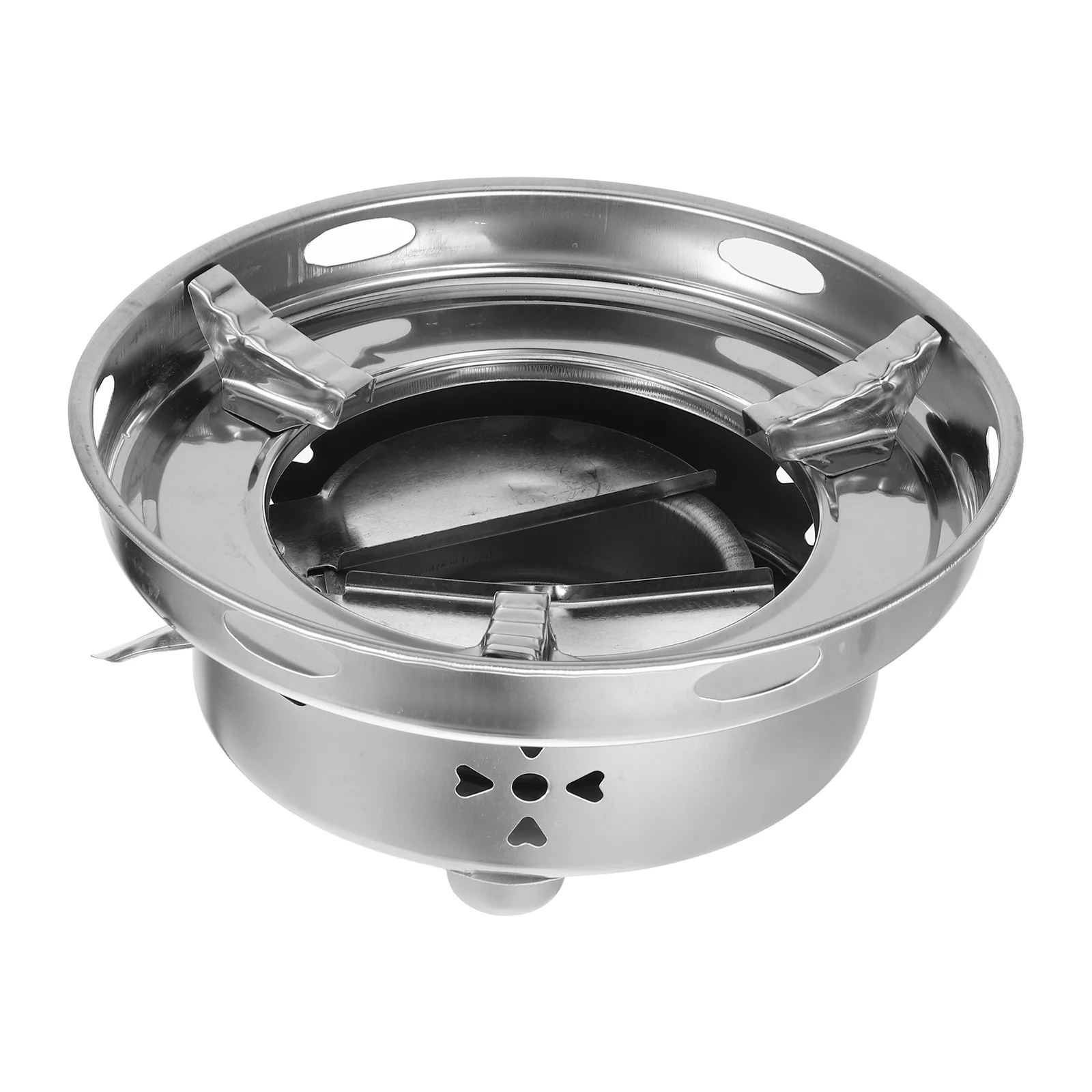 Alcohol Stove Potable Practical Home Burner Mini Non-slip Compact Camping Cookware Stainless Steel Hotpot Furnace Lightweight