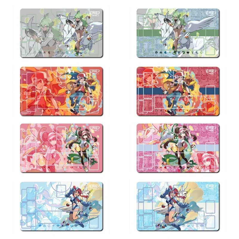 Pokemon Charizard Rosa Skyla Stone Diy Anime Game Character Gift Toy Classic Series Cards Pad Rubber Collection Card Dueling Mat