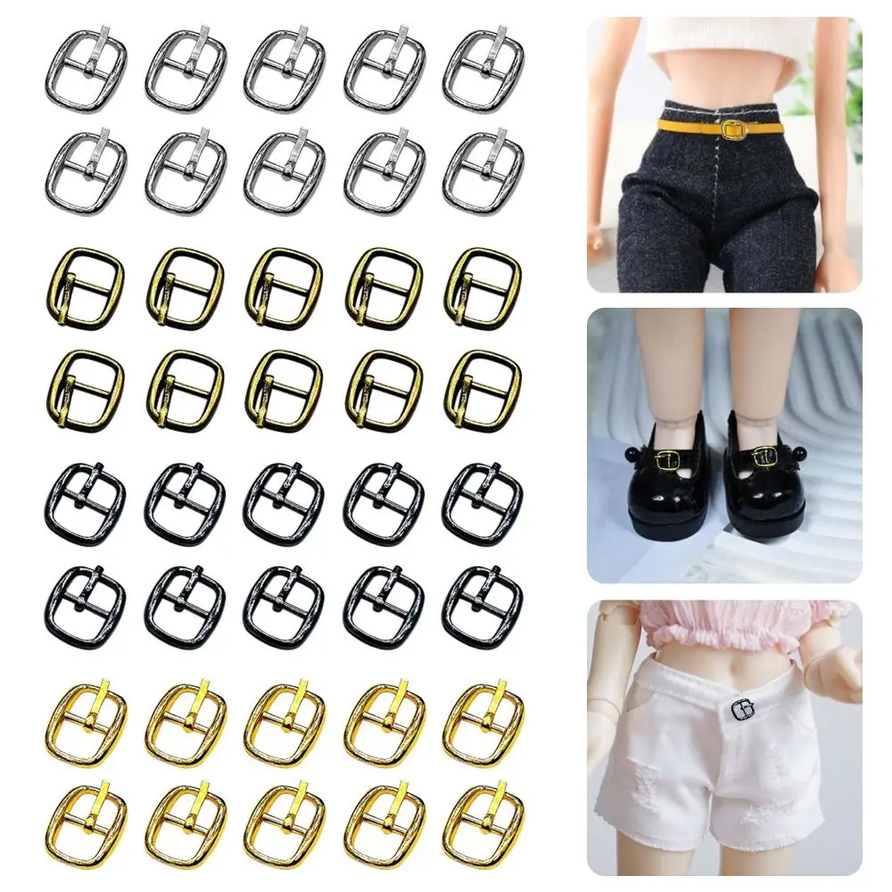 

10pcs Adjustment Tri-glide Belt Buckle 10mm Mini Doll Bags Buckles Ultra-small Newest Shoes Clothes Accessories DIY Doll Belt