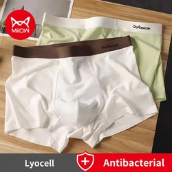 MiiOW 3Pcs Men's Tencel Lyocell Panties Underwears Men Underpants 5A Antibacterial Man Boxershorts Breathable Boxers Trunks Male
