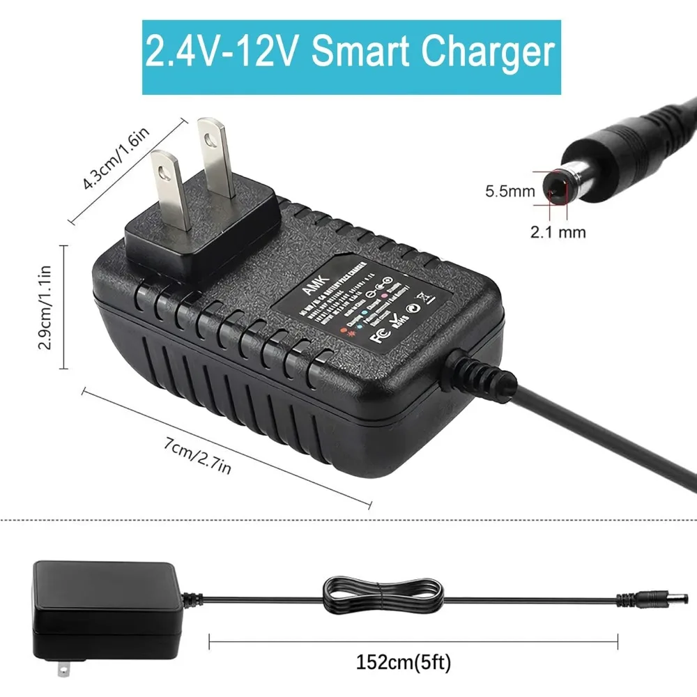 Chargeur de batterie de voiture RC intelligent, 4.8V, 7.2V, 8.4V, 9.6V, chargeur de voiture RC pour batterie T-raxxas 2.4V-12V, Nilaissée, NiCD