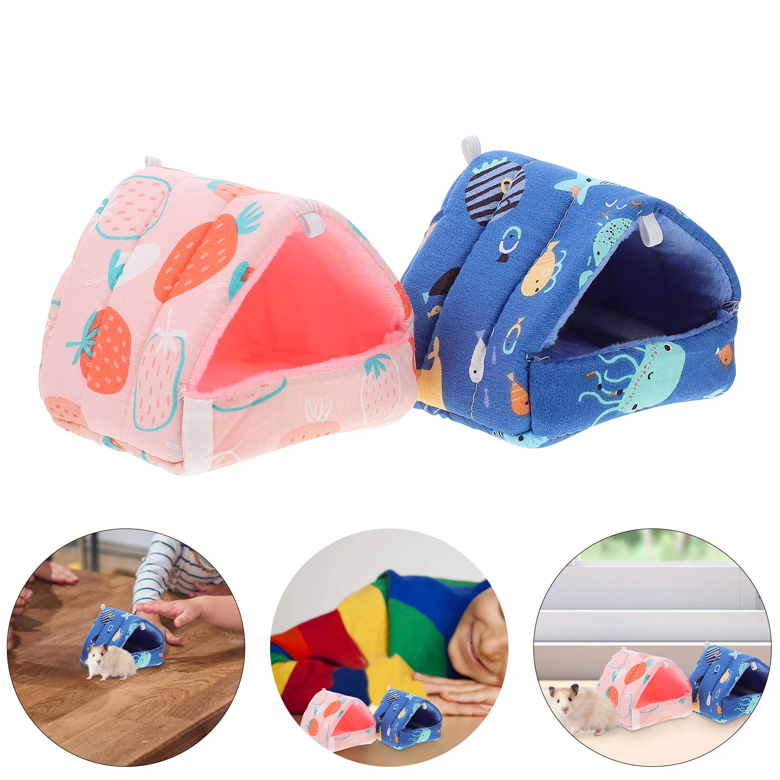 

2Pcs Pet Cotton Nest Simple Natural Look Strong Texture Hamster Sleeping Bed for Cage Hideout and Relaxation Cotton Pet Nest