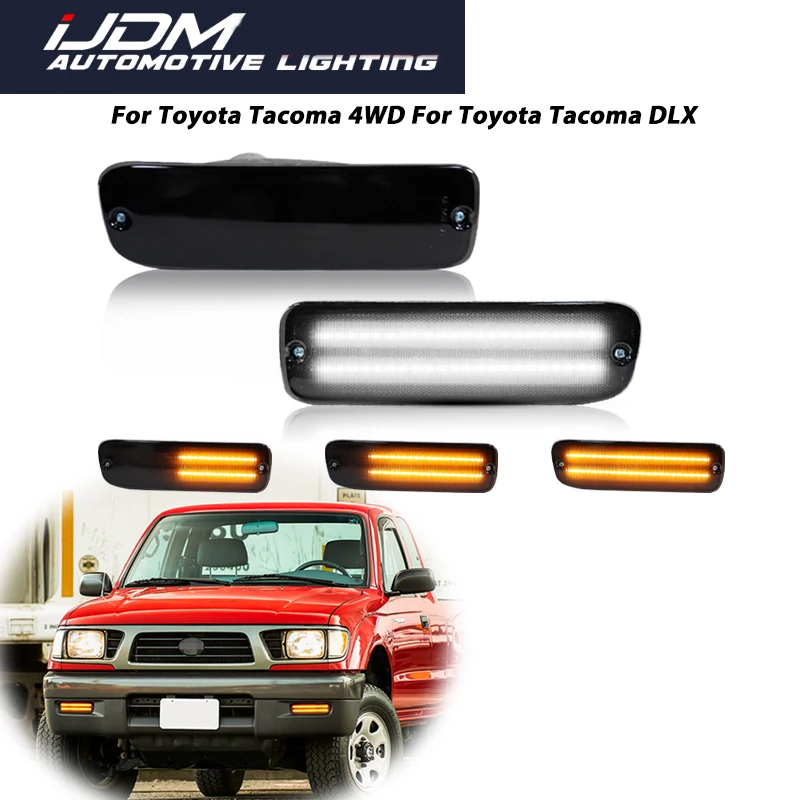 2pcs Front Bumper Lights For Toyota Tacoma 4WD For Toyota Tacoma DLX Front Amber Turn Signals/white Parking Driving Light