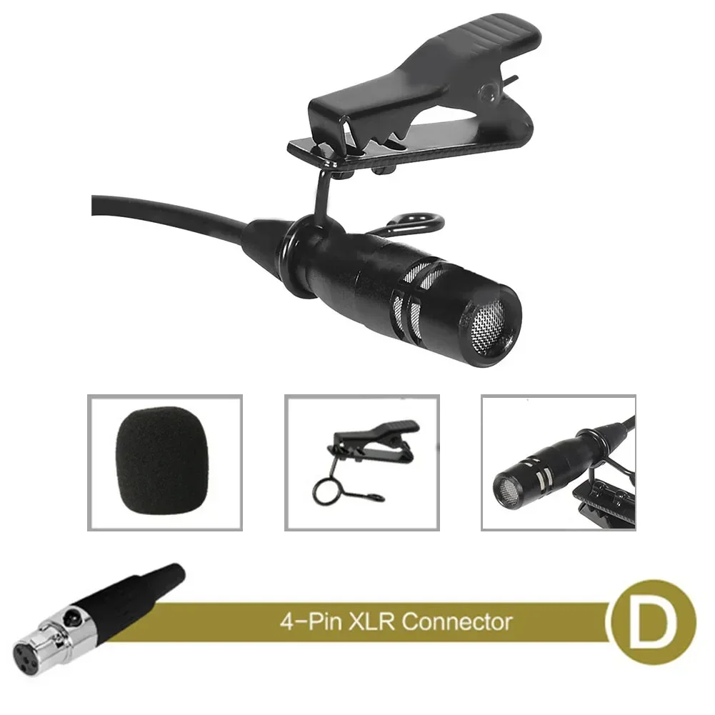 

Петличный микрофон 4Pin XLR 3,5 мм, Музыкальный Электрический инструмент, аксессуары для Sennheiser, беспроводной, черный