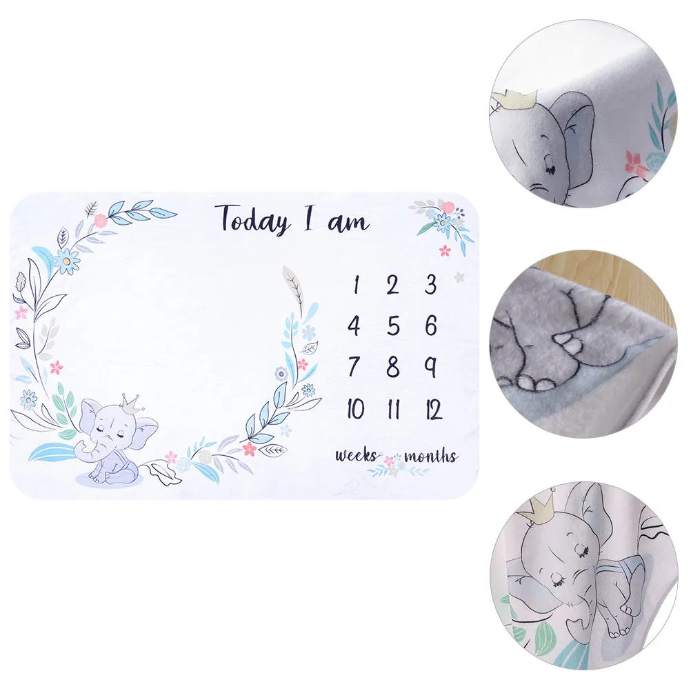 

Newborn Baby Blanket 1 to 12 Weeks Months Unisex Photo Background Infant Monthly Weekly Blanket for Photography Props