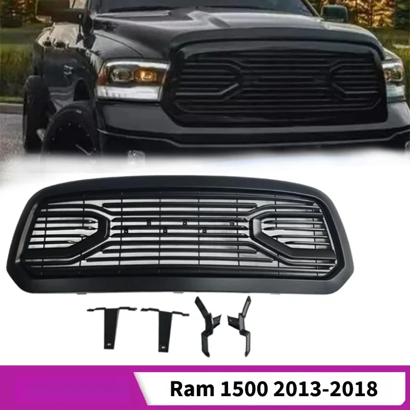 Front Bumper Hood Grille  Ram 1500 2013 2014 2015 2016 2017 2018 Style Mesh Grill with Guard Cover