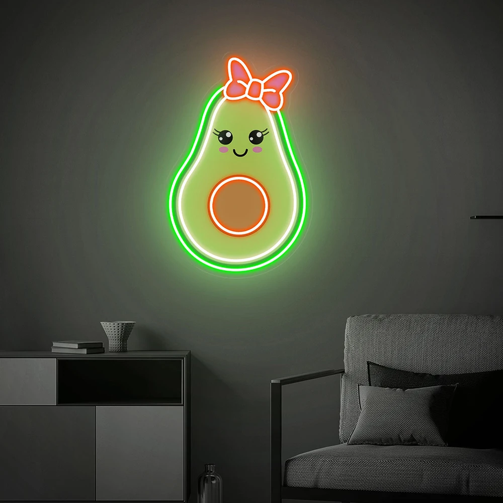 Avocado Neon Sign Fruit Neon Sign Custom Handmade Art Neon Light Fruit Shop Kichen Wall Decoration Home Decor Personalized Gifts