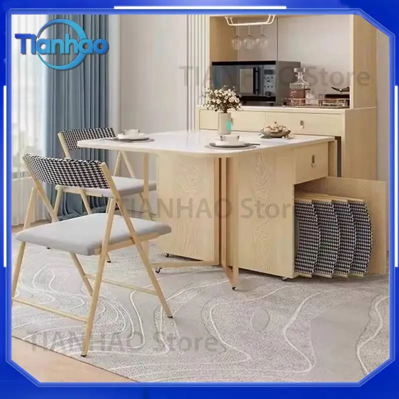Ultralight Nordic Upholstered Dining Chairs for Luxury Dining Beauty European Style Trendy Foldable Silla Comedor Kitchen