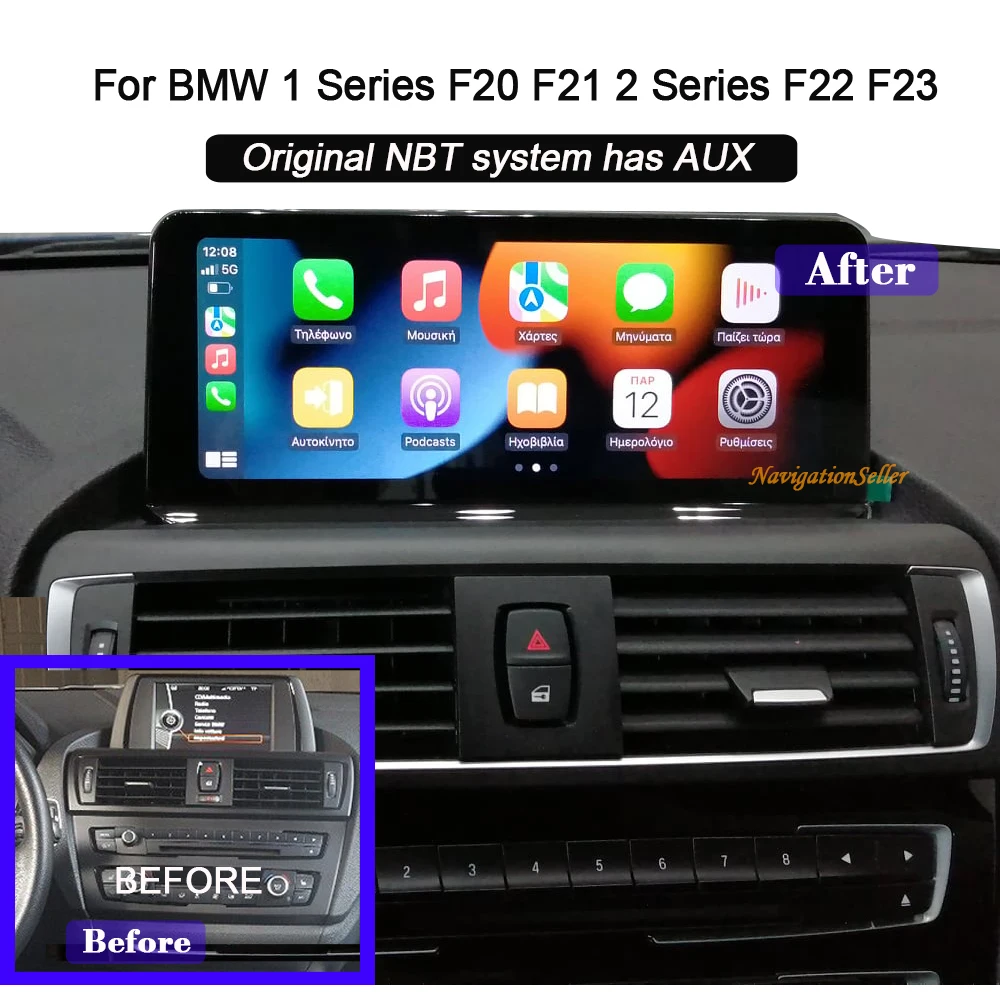 VIGOHI 10.25 Inch Android Car Radio Stereo for BMW 1 2 Series F20/F21/F22/F23 2013-2015 NBT Apple CarPlay Display Screen Upgrade