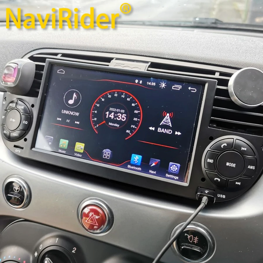 128GB 7inch Android 14 Screen For FIAT 500 Stereo Autoaudio GPS Carplay Audio Navigation Car Radio Multimedia Player Head Unit