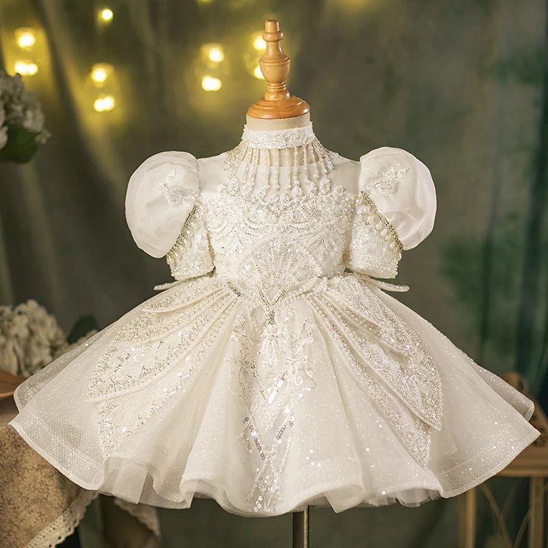 Girls Flower Girl Wedding Princess Dress Clothes Children Birthday Party Performance Formal Costume Gown for Kids Piano Recital