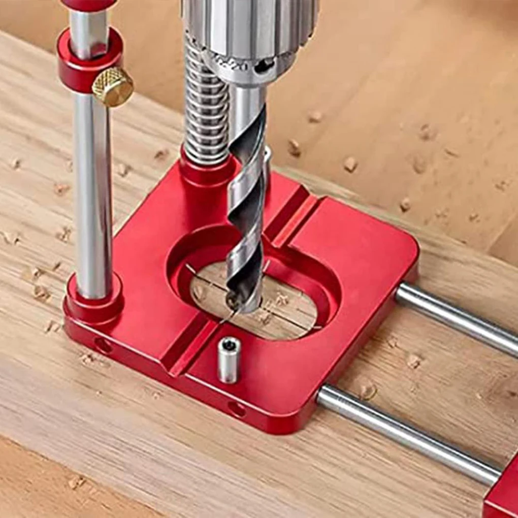 Aluminum Alloy Woodworking Drill Locator With Scale Precise Positioner Drill Guide Dowel Jig Puncher Woodworking DIY Home Tools