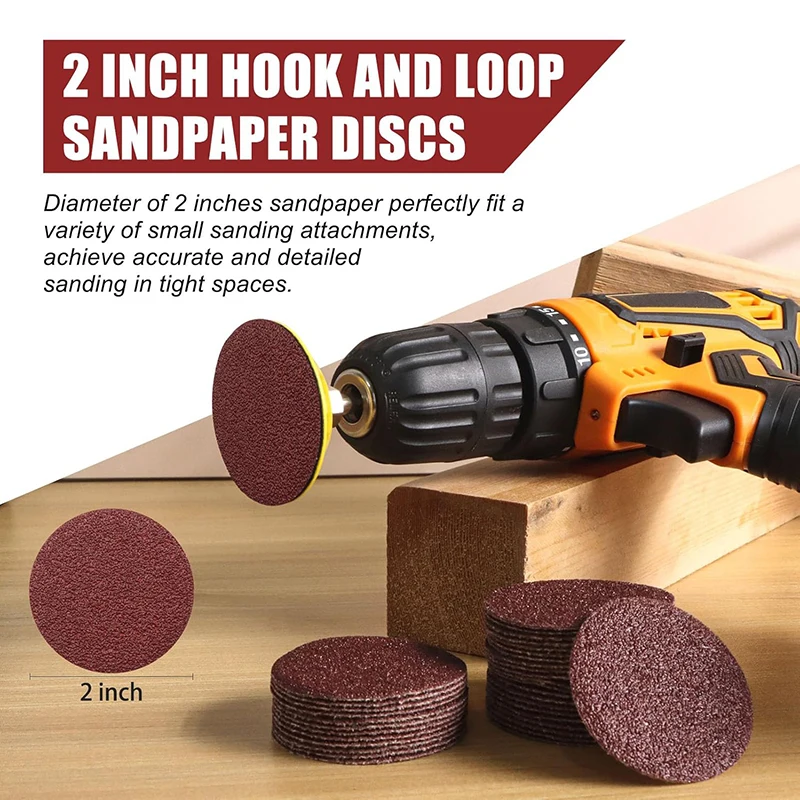 100 Pcs/set 2 Inch 50 mm Sandpaper Woodworking Metal Grinding Disc Abrasive Polishing Tool 40/1000/3000 Grit Sanding Discs