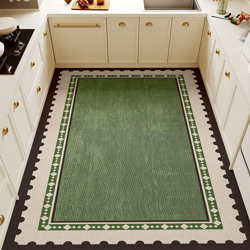 Kitchen Rug Large Size Carpet PVC Leather Anti-slip Carpets Waterproof Oil-proof Floor Mat Fully Covered Home Decoration Rugs