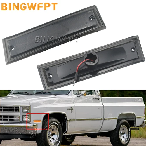 2 uds LED luz de posición lateral del parachoques delantero lámparas de señal de giro para Chevrolet C10 C20 C30 GMC 1981-1991