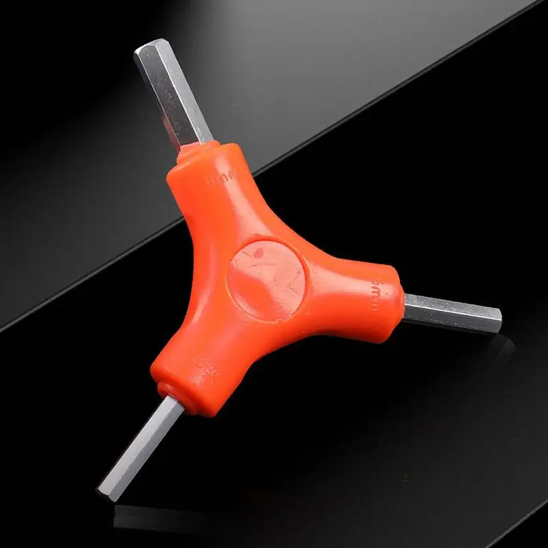 Y Shape Bike Hex Wrench Multi-Functional Three Way Triangle Wrench Outer Spanner 3mm 4mm 5mm Steel Allen Hex Key Combination