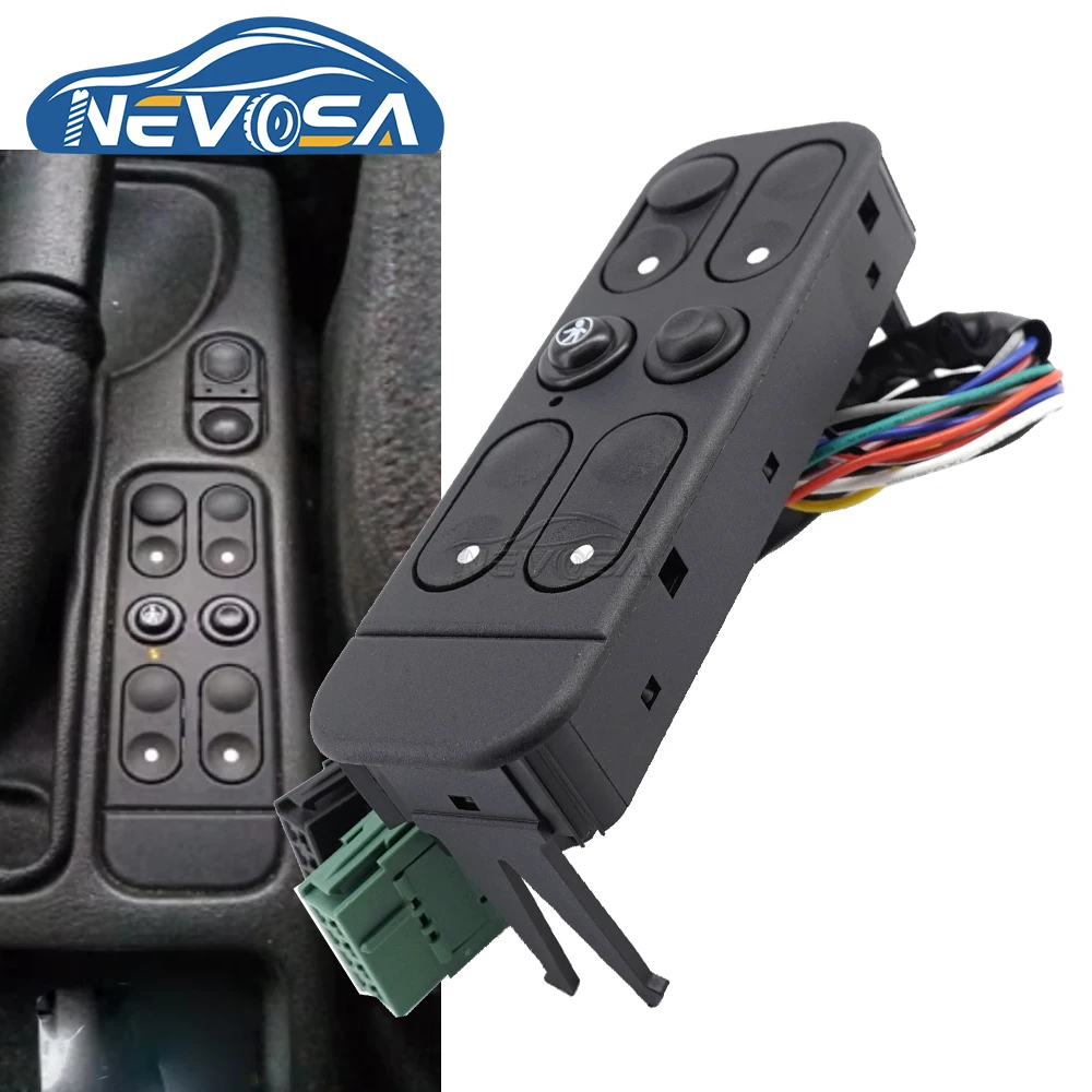 

NEVOSA 90312109 Master Power Window Control Switch Car Glass Lifter Button For Opel Vectra 1988 1989 1990 1991 1992 1995 1240600