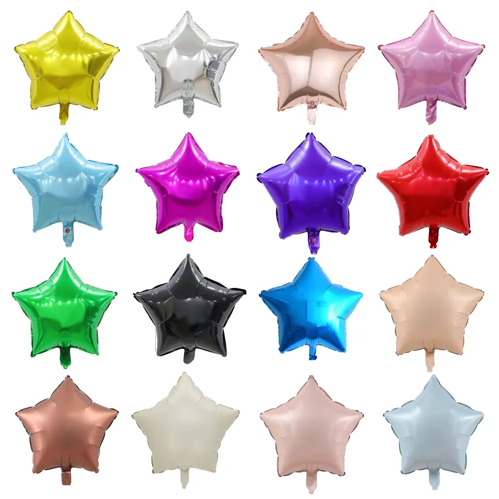 

10pcs/lot 18inch Baby Shower Star Foil Balloon Wedding Anniversary Children's Birthday Party Decor Kids Balloons Helium Globos