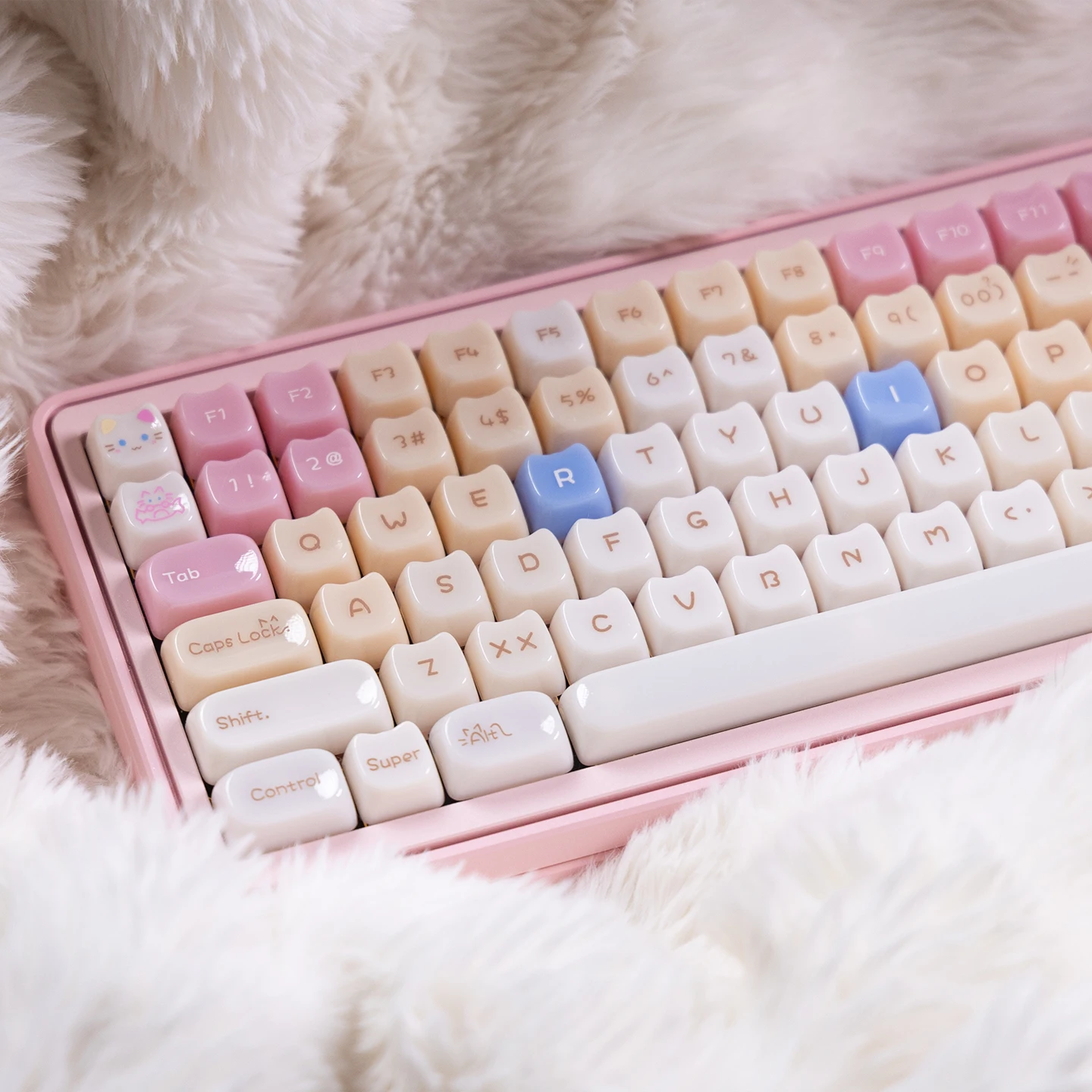 

Jelly Cat Theme Keycaps MOA+MAO Cat's keycaps MAO Profile Replacement Keycaps for Mechanical Keyboard 64 78 84 87 96 98 104 108
