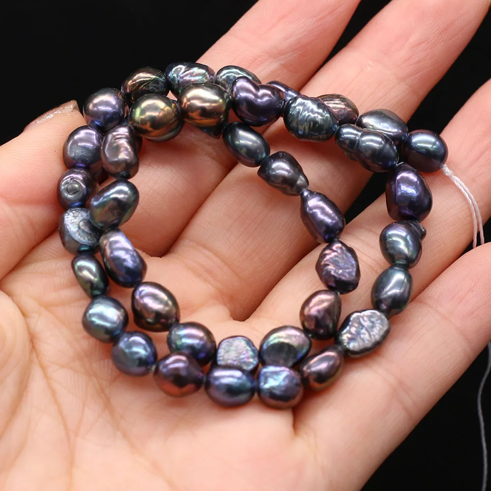 7-8mm Real Natural Freshwater Pearls Beads Round Double Sided Bright Pearls Loose Beads For Jewelry Making Bracelet Necklace 15