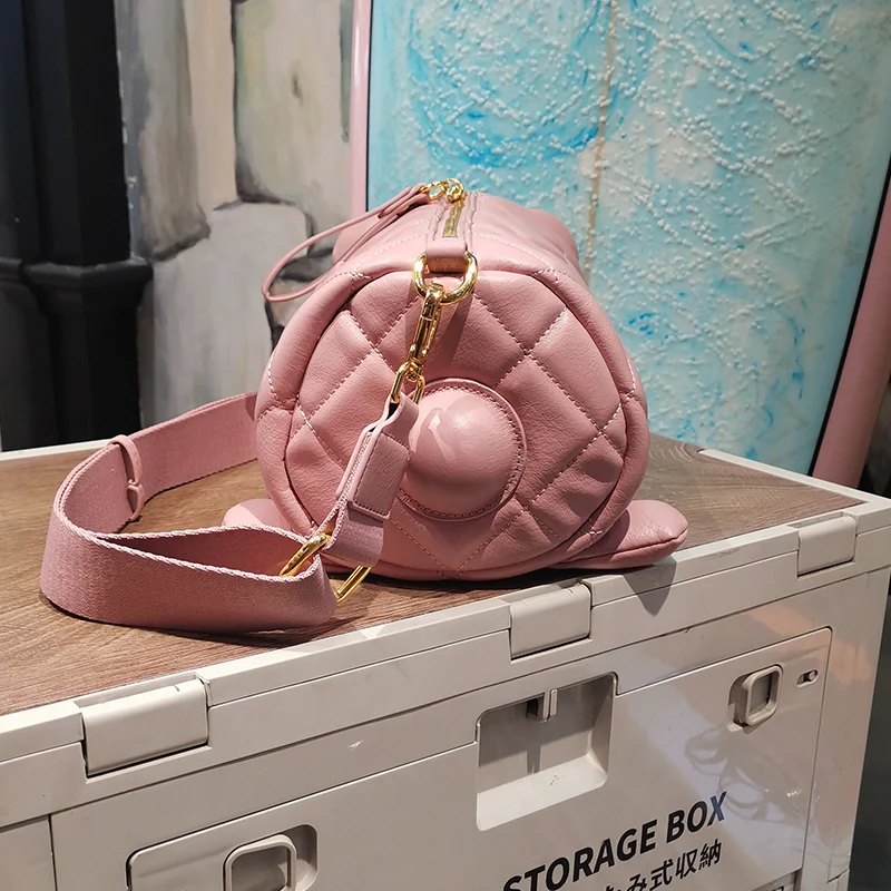 Cream Bear Cylinder Bag High Quality Leather Cartoon Cute Pink Women's Bag Sweet Casual Fashion Shoulder Crossbody Bags