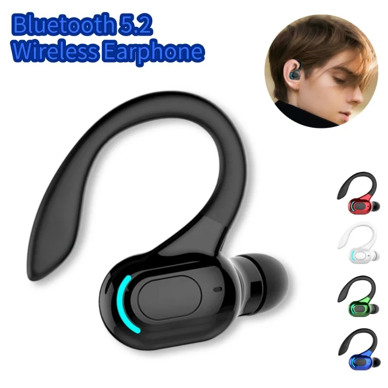 1PC Sports Running Compatible Wireless Headphones with Mic IPX4 Waterproof Ear Hooks Earphones HiFi Stereo Music Earbuds Phone