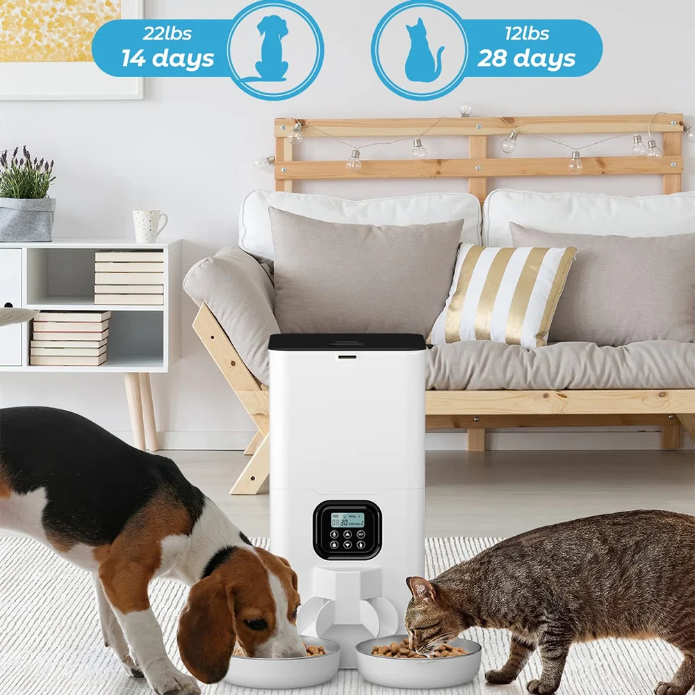 Imagem -06 - Alimentador Automático com Controle de Aplicativos Alimentador de Cães e Gatos Tigela de Refeição Dupla Aço Inoxidável Smart Pet Food Dispenser Wi-fi 6l