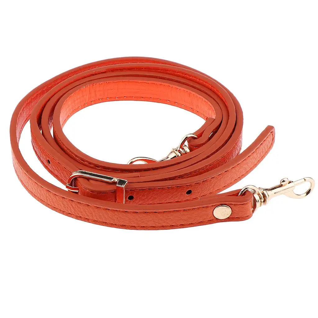 Adjustable Leather Shoulder Bag Strap Belt Replacement Lobster Clasps , Orange