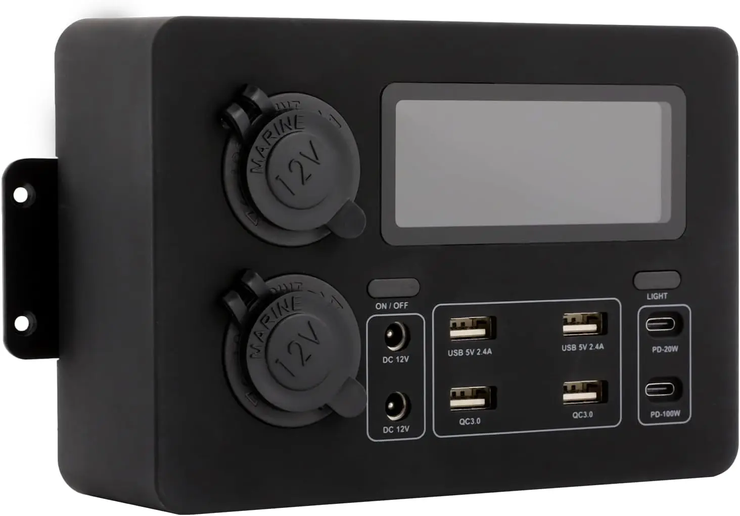 

Многофункциональная портативная распределительная коробка 12 В постоянного тока с 2 розетками + 4 Anderson + 4 USB + 2 PD для улицы, кемпинга, рыбалки, экстренной помощи