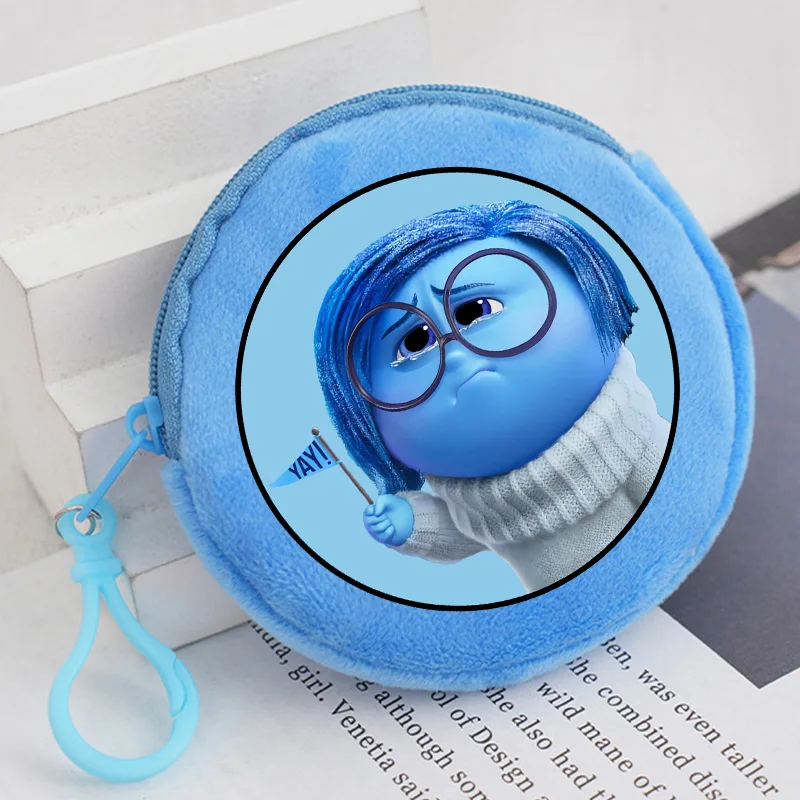 Disney Cartoon Movie Plush Coin Purse Inside Outs 2 Mini Pouch Portable Cute Round Wallet Key Organizer Kids Birthday Gifts