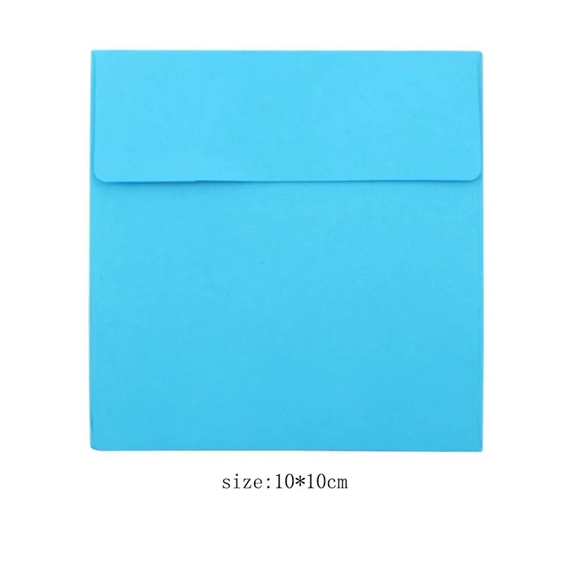 20pcs 8Color Square Blank Envelopes 100*100mm Greeting Cards Mini CD Envelopes card Wedding Invitation