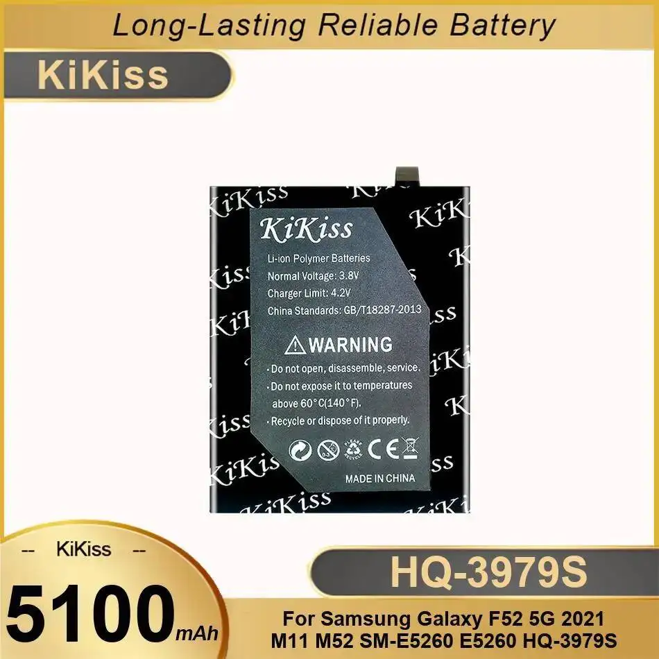 

Fast Charging High Performance Mobile Phone Battery 5100Mah For Samsung Galaxy F52 5G 2021 M11 M52 SM-E5260 E5260 HQ-3979S