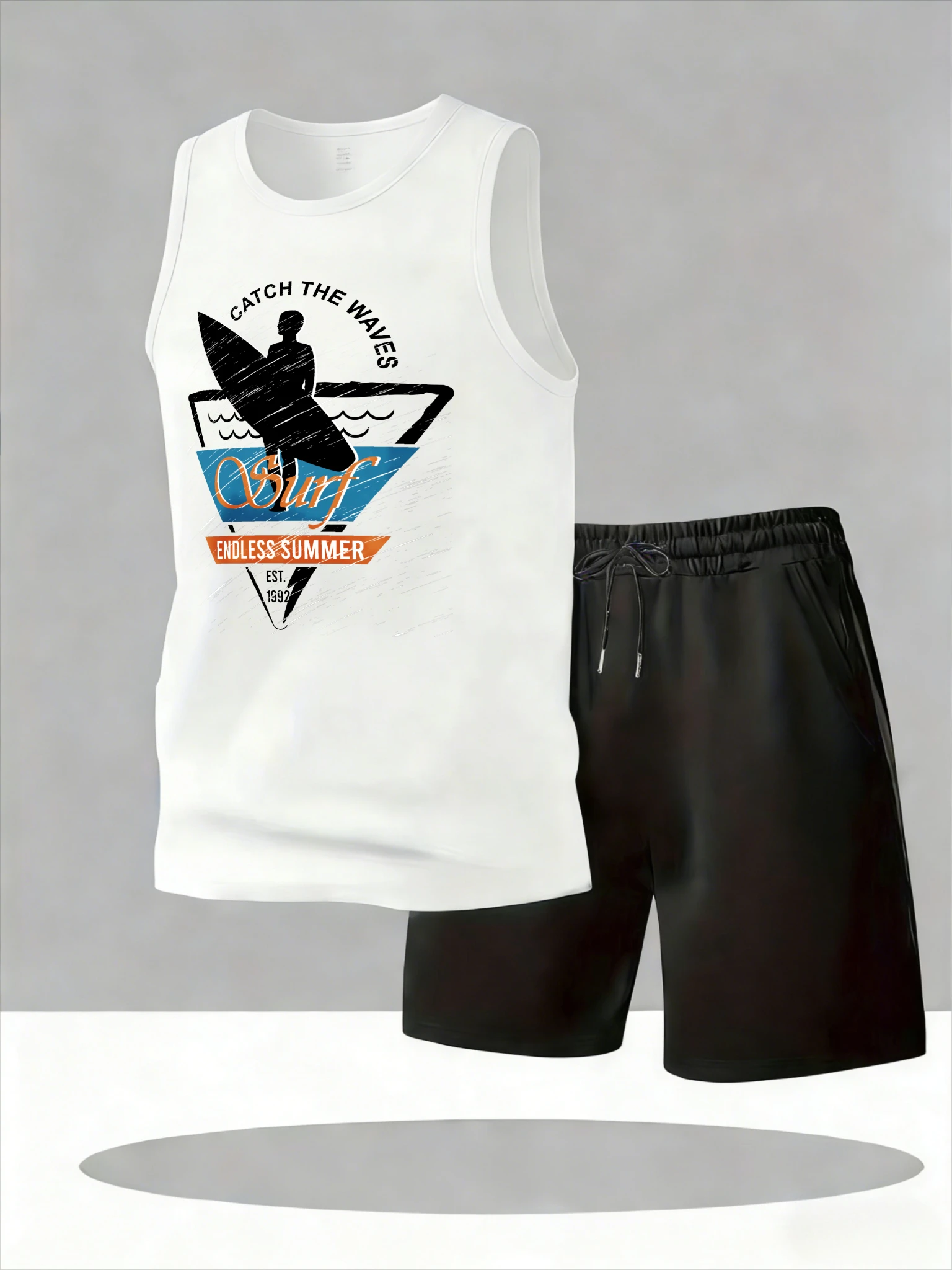 Men's Tank Top Sets 2026 Summer Quick drying Sportswear oversize men's chandals sports crewneck Breathable seaside running