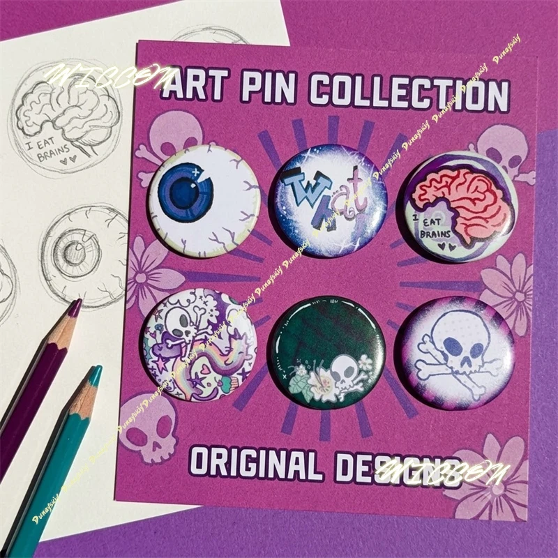 Pastel Emo Scene 58mm Button Pins Set Large Size Cosplay Brooch Badge For Backpack Decor Fans Collection Pins