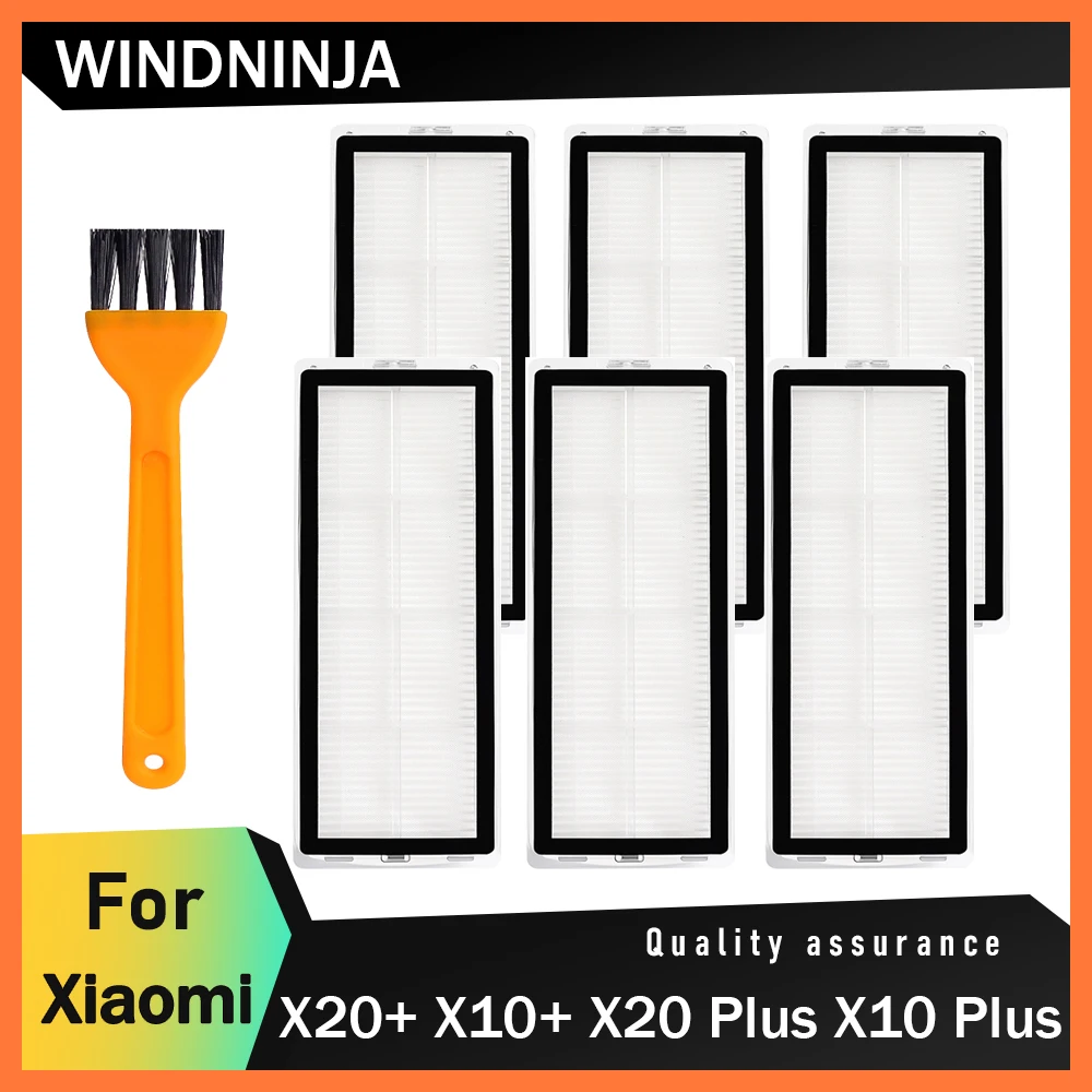 Noyau de filtre avec brosse, pièce en maille filtrante pour aspirateur Robot Xiaomi X20 + X10 + X20 Plus X10 Plus, accessoires de boîte à poussière lavables
