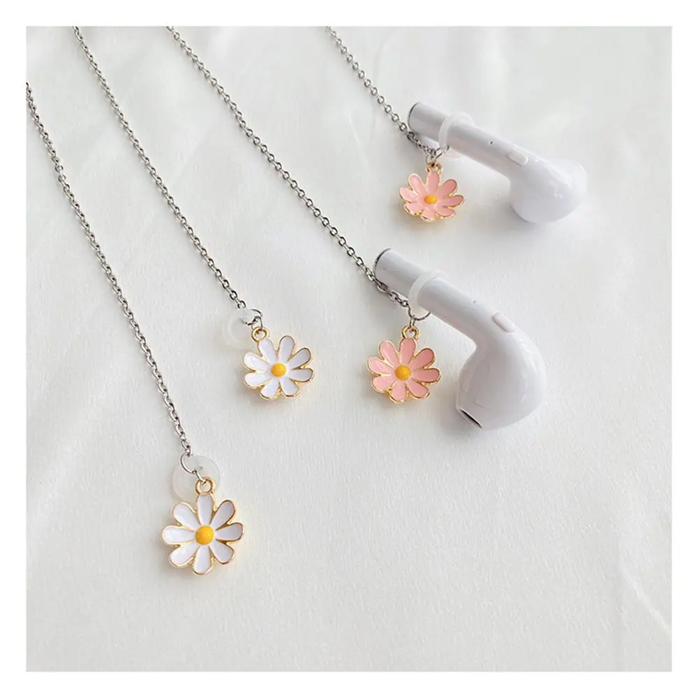1PCS Magnetic Attraction Headphone Anti-lost Chain Astronaut Daisy Bluetooth Earphone Chain Earphone Accessories