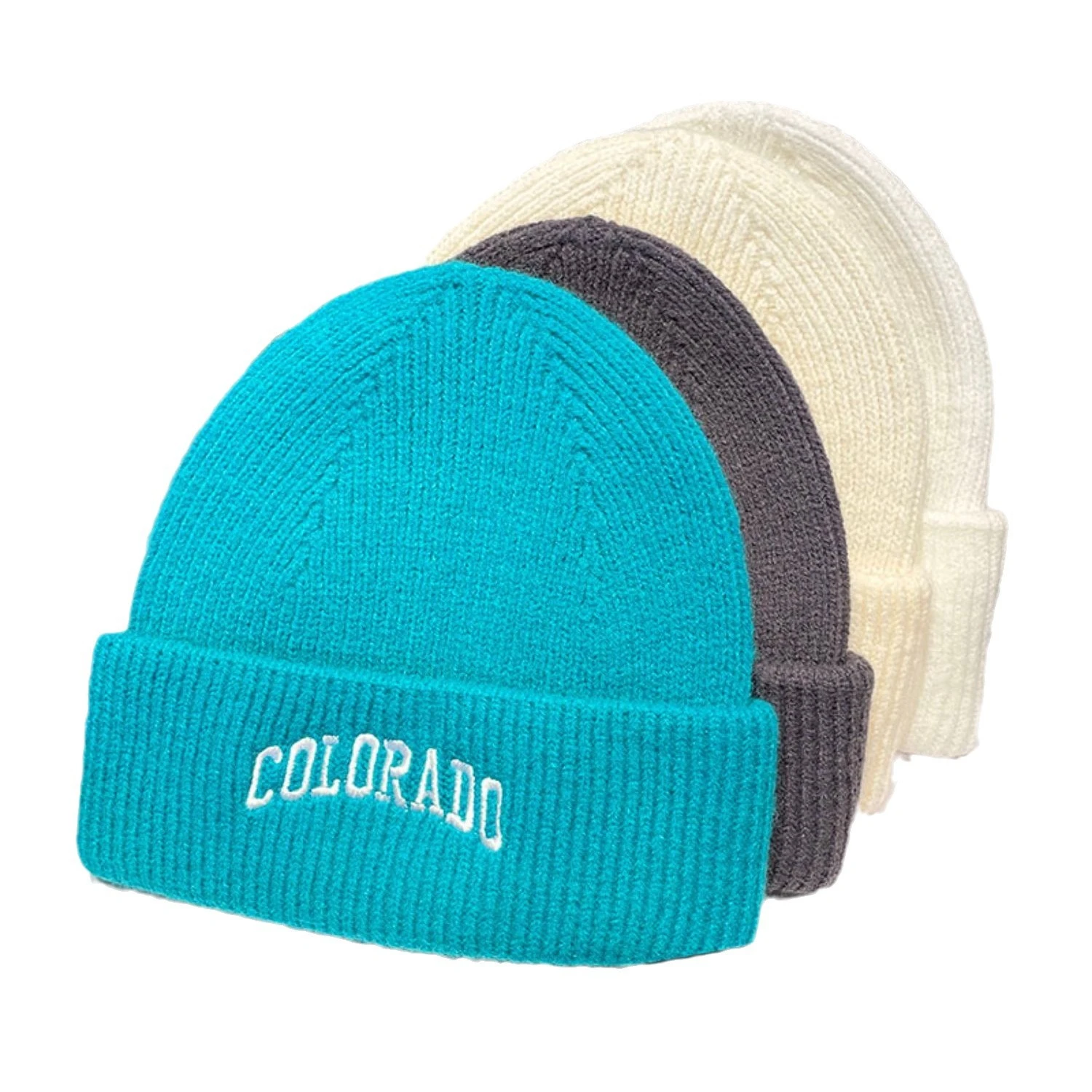 Men Women Colorado Letter Embroidered Cuffed Beanie, Autumn Winter Warm Knit Hat Outdoor Ski Cap 4