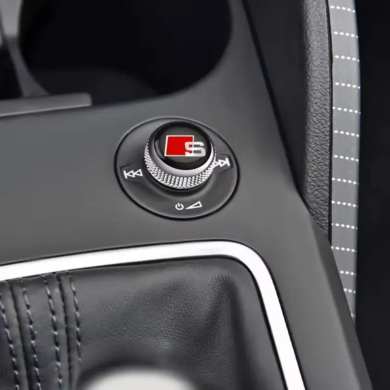 1/2/5 قطعة الوسائط المتعددة مركز وحدة التحكم مقبض أزرار غطاء لوحة ملصق لأودي S شعار أودي A3 A4 B5 B6 A3 8P A5 A6 C6 C5 A1 A7 A8 #4