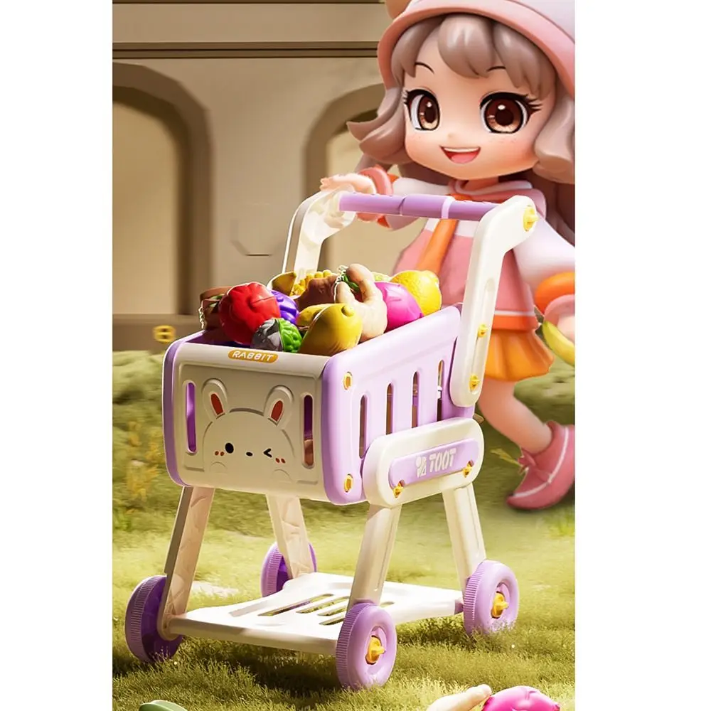 Carrello della spesa multicolore Set di giocattoli Simulazione 32 pezzi / set Carrello del supermercato Giocattolo 8 Snack Box Giocattolo di ruolo per bambini di grandi dimensioni