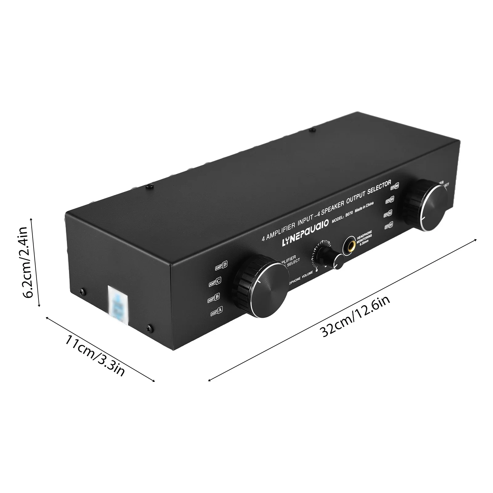 LYNEPAUAIO Verstärker-Lautsprecher-Wahlschalter, 4 Eingänge, 4 Ausgänge, Leistungsverstärker, Lautsprecher-Wahlschalter, 300 W pro Kanal