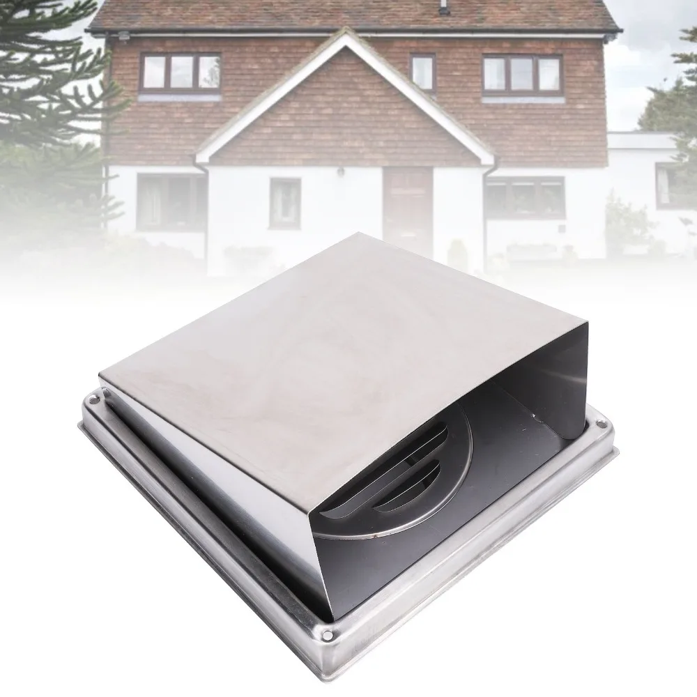 Durable Stainless Steel Dryer Vent Cover Mesh Screen Square Exterior Wall Vent Cover Exhaust Vent Hood Bathroom