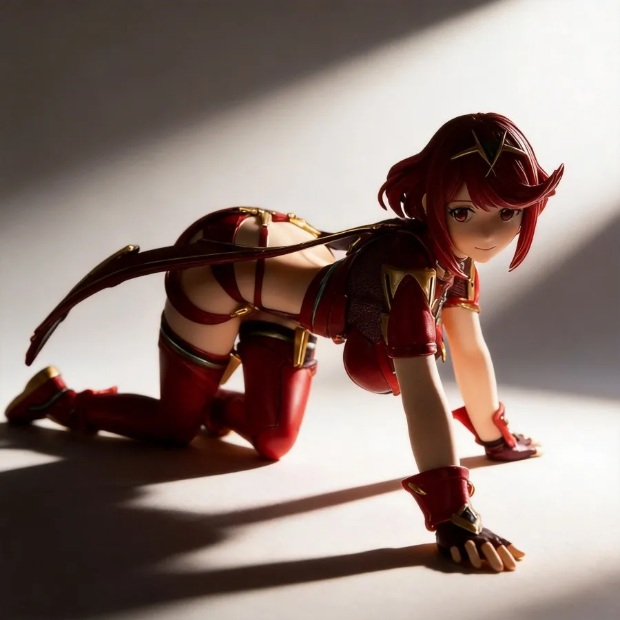 

Xenoblade Chronicles Pyra Lying Pose Flame Figure GK Double Head Sculpt Anime 2D Game Model Decoration