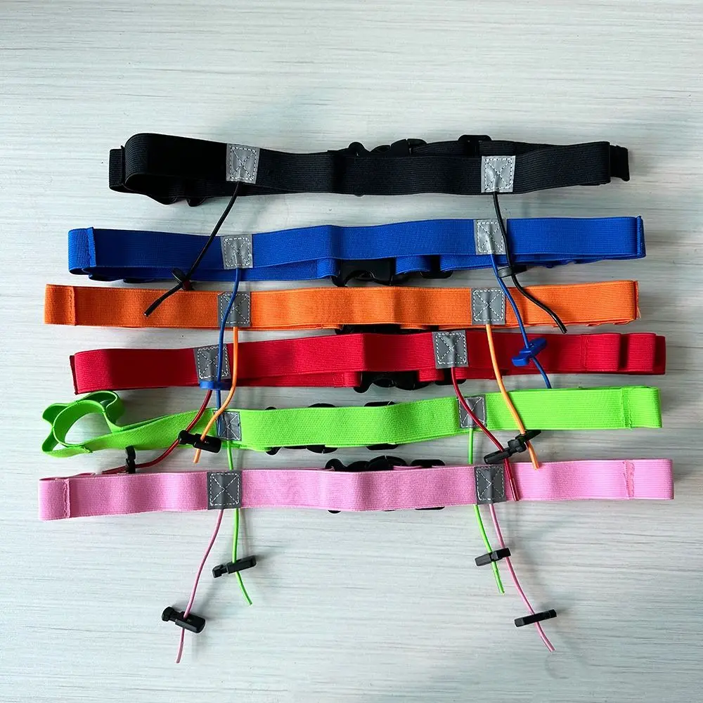 Durable Polyester Running Number Belt Adjustable Unisex Marathon Race Belt Multicolour Gel Holder